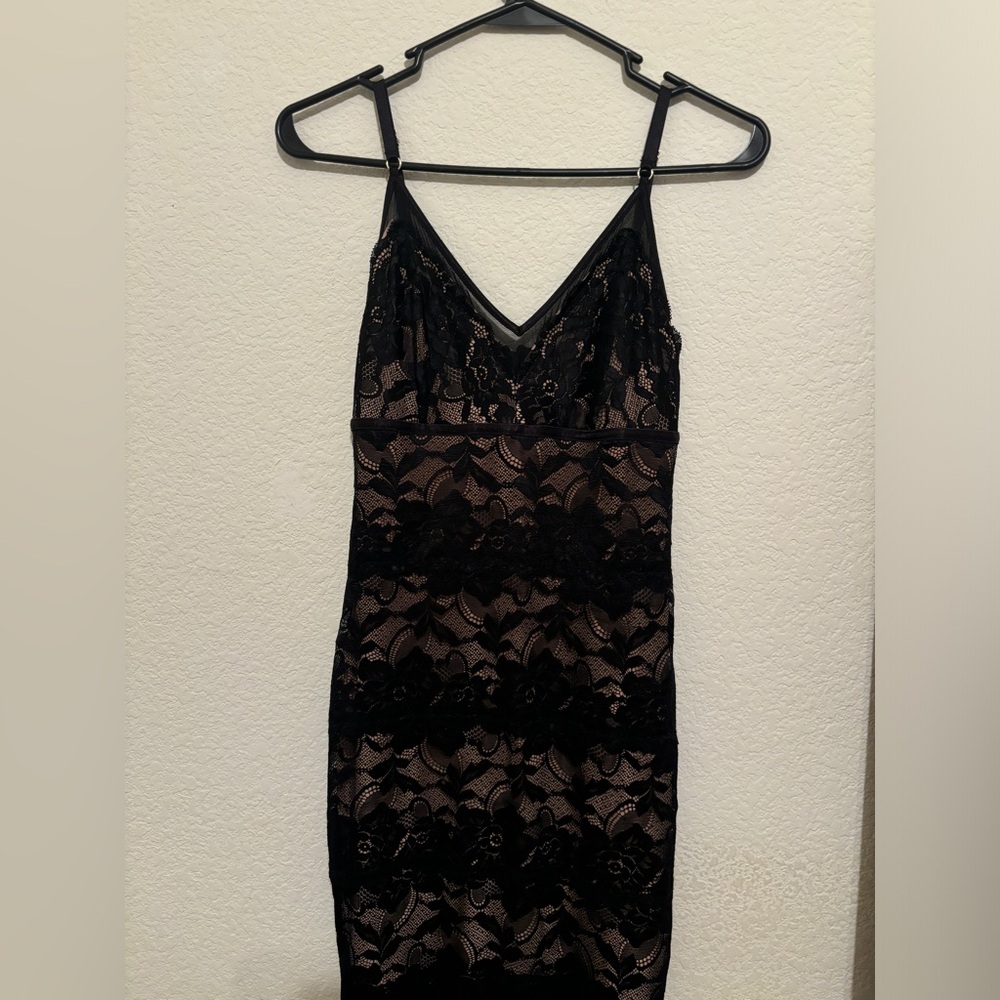 Guess Black and Tan Lace Dress